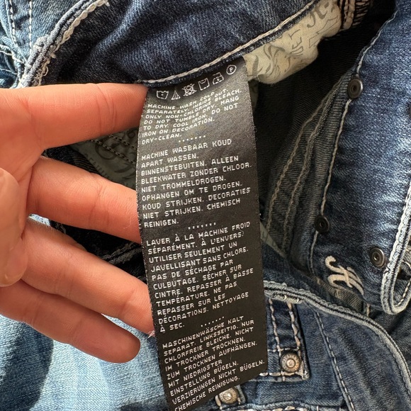 Harley Davidson Y2K Angel sequin sparkly flare jeans low rise - Picture 13 of 16